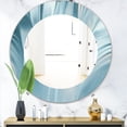 thumbnail image 3 of Designart 'Blue Modern Water III' Modern Mirror - Oval or Round Wall Mirror - 32x32, 3 of 4
