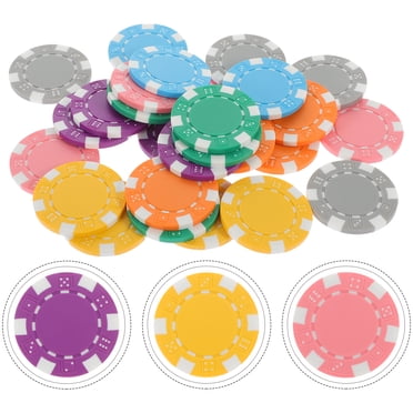 Reusable PP Plastic Poker Chips for Home Game Room with Smooth Edges Assorted Color 28pcs