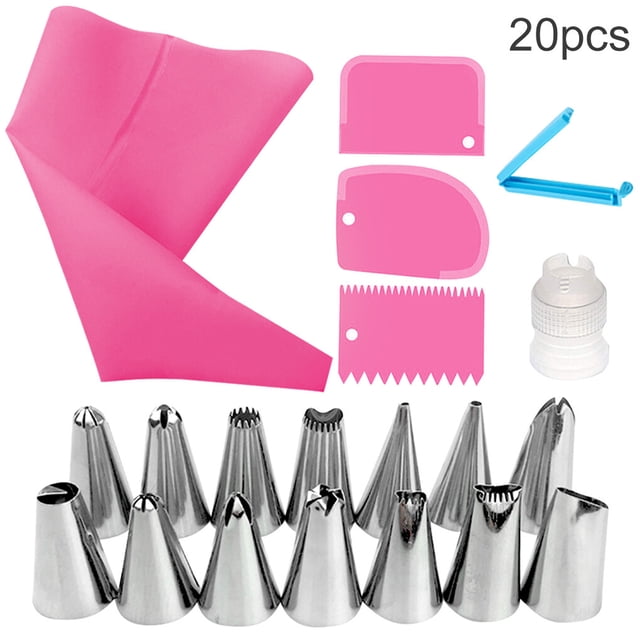20pcs Reusable Cake Baking Set Portable Baking Pastry Accessories Kitchen Cooking Scraper Tools