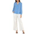 thumbnail image 2 of INSPIRE CHIC Chemises à Manches Longues pour Femmes à Pois en Forme de Cœur, Boutonnées, Col en V, 2 of 5