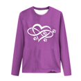 thumbnail image 4 of Pisexur Hauts pour Femmes Mode d'Automne T-Shirt à Imprimé Graphique Cœur Col Rond Manches Longues Chemises pour Femmes Chic Décontracté Hauts de Sortie Confort Polyvalent Blouses Légères, 4 of 5