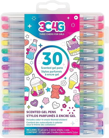 3C4G Scented Gel Pens 30PCS with sticker sheets