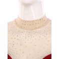 thumbnail image 3 of Alvivi Justaucorps de Danse pour Femmes Manches Longues Patchwork en Maille avec Strass Robe de Danse Latine Tango Bordeaux m, 3 of 7
