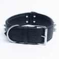 thumbnail image 3 of Amsterdam Dog Collar by Angel. Multi Line Spiked Collar, 28" X 2" , Midnight Black, 3 of 4