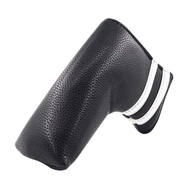 pitrice Golf Blade Putter Cover Magnetic Golf Head Golf White Cover for Protection Club Putter Black 14x13cm