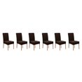 thumbnail image 3 of Youkk 2pcs/set Dirt-proof Velvet Chair Covers - Exquisite Craft Elastic Belt Machine Washable Dining Room Brown 2 pcs 3Set, 3 of 6