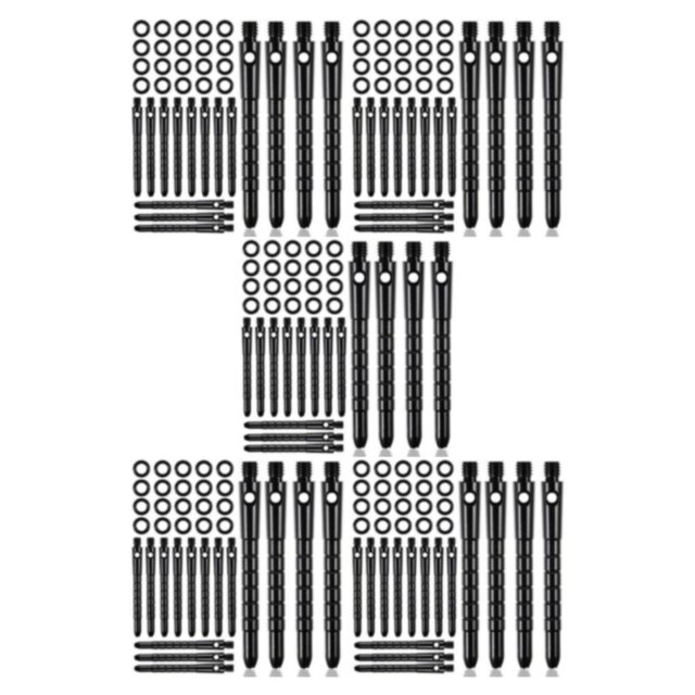 Decodeary Black Professional Grade Pro Grip Darts Stems Durable And Lightweight Made With Aluminum Alloy 5Set