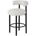 thumbnail image 1 of Meridian Furniture Bordeaux Cream Boucle Fabric Stool, 1 of 9