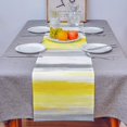 thumbnail image 4 of Store Yellow Gray Cotton Linen Table Runner Dresser Scarves,Abstract Ombre Yellow Gray Table Runners for Dinning Table,Farmhouse Kitchen Decor,Holiday Dinner Decoration-13x120 Inch, 4 of 8