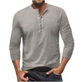 thumbnail image 1 of Birdeem Chemise Décontractée pour Hommes, Col en V, Manches Longues, Respirante, 1 of 7