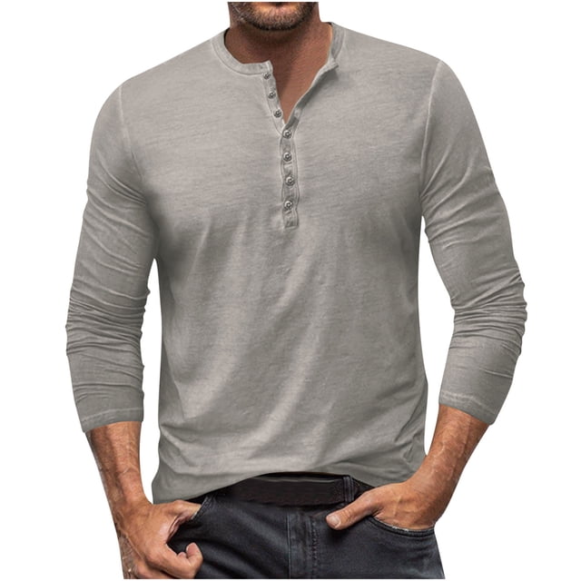 Birdeem Chemise Décontractée pour Hommes, Col en V, Manches Longues, Respirante
