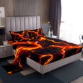 thumbnail image 1 of Ensemble de Draps en Marbre Feu Rouge, Art Abstrait Moderne, Ensemble de Draps Format Simple, Texture Marbrée, Draps Doux en Microfibre, Ensemble de Lit pour Enfants Garçons Filles, 1 of 7
