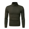 thumbnail image 1 of RKSTN T-Shirts à Manches Longues pour Hommes Col Roulé Hauts Unis Automne Hiver Doux Extensible Blouse de Base Hauts, 1 of 6