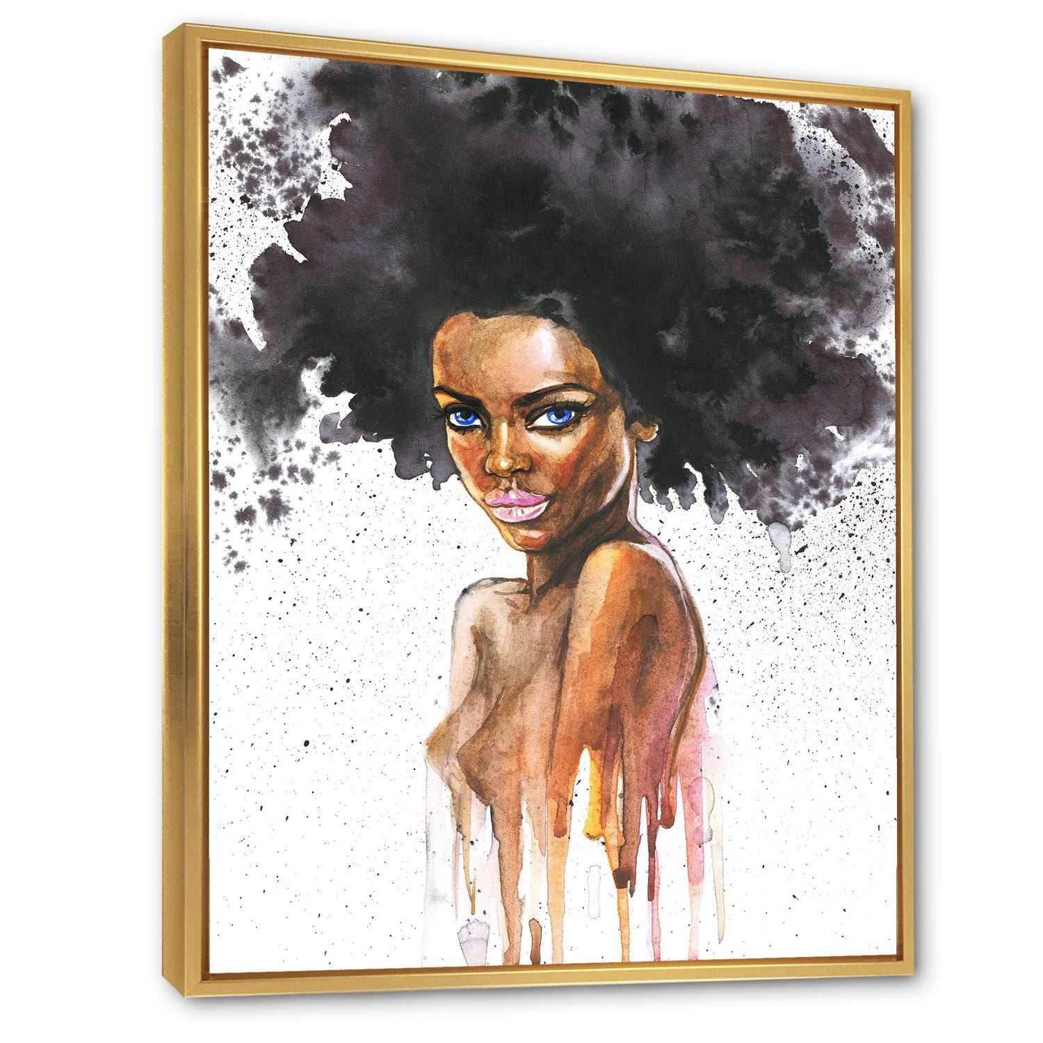 Designart Portrait de femme afro-américaine VII ART MURAL À CADRE FLOTTÉ