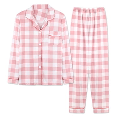Aboser Ensembles de Pyjama pour Femmes à Manches Longues 2 Pcs Tenues Mignonnes à Boutons Vêtements de Nuit Vêtements de Nuit Confortables Doux Ensemble de Pyjamas Coupe Ample Tenue de Détente