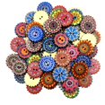 thumbnail image 3 of KLKCMS 100 * Wooden 2 Holes Painted Sewing Buttons Craft DIY 20mm, 3 of 8