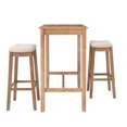 thumbnail image 4 of Bowery Hill 3-PieceTransitional Wood & Fabric Bar Dining Set in Natural Brown, 4 of 5