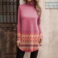 thumbnail image 1 of EIMELI Hauts pour Femmes Col Roulé Boutonné T-Shirts Décontractés pour Femmes Manches Longues Col Roulé Mode Imprimé T-Shirt Chandail Boutonné Cyan L, 1 of 5