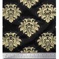 thumbnail image 1 of Soimoi polyester Crepe Fabric Seamless Baroque Damask Print Sewing Fabric Yard 52 Inch Wide, 1 of 3