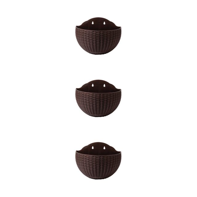 maskred Stylish And Durable Wall Plastic Pot For Easy Installation Easy To Install ABS Plastic Flowerpot Flower Pot Drainage Coffee 3Set