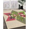thumbnail image 3 of Ahgly Company Tapis d'Intérieur Lavable en Machine Carré Transitionnel Kaki Or, 5 Pieds Carré, 3 of 7