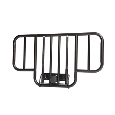 Drive Medical Brown No Gap Half Length Side Bed Rails with Brown Vein Finish, 1 Pair