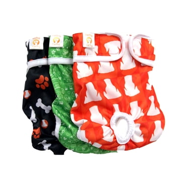 Dog Diapers Washable & Reusable by PETTING IS CARING - Female and Male Dog Diapers Materials Durable Machine Washable Solution for Pet Incontinence and Long Travels - 3 Pack