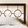 thumbnail image 4 of Amolife Brown Full Size Metal Platform Bed Frame with Circular Vintage Headboard & Footboard, 4 of 7