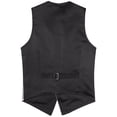thumbnail image 4 of Doomiva Men Shiny Sequins Vest Button Sleeveless Slim Fit Waistcoat Club Prom Party Performance Dance Jacket Silver 150/M, 4 of 7