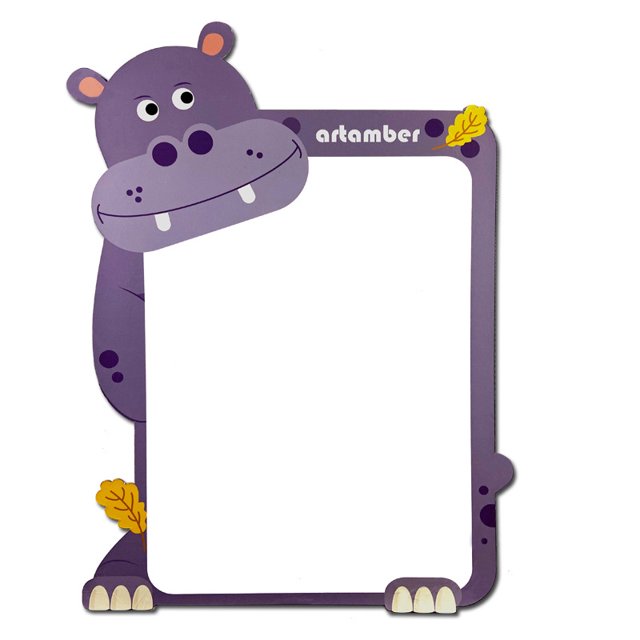 Cartoon Pattern Lovely Dry Erase Board Message Board Magnetic Whiteboard, 66*49cm - Hippo