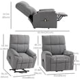 thumbnail image 3 of HOMCOM Lift Chair, Electric Reclining Chair with Side Pocket, Remote, Grey, 3 of 10