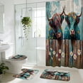 thumbnail image 4 of Hot Selling Bull Head Series Shower Curtain Set, Polyester Waterproof 4 Piece Bathroom Divider, 4 of 6