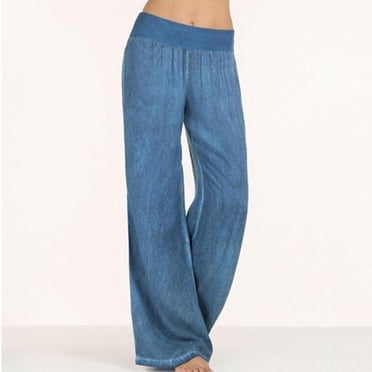 TIMIFIS Jeans pour Femmes Mode Féminine Décontractée Jeans en Denim Ample Lavé Jeans en Denim Unis Décontractés Pantalons en Denim pour Femmes