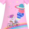 thumbnail image 4 of T-shirt Robe Fille Rose Arc-en-Ciel Chien Bicyclette Planet Star Manches Courtes 8 Ans, 4 of 6