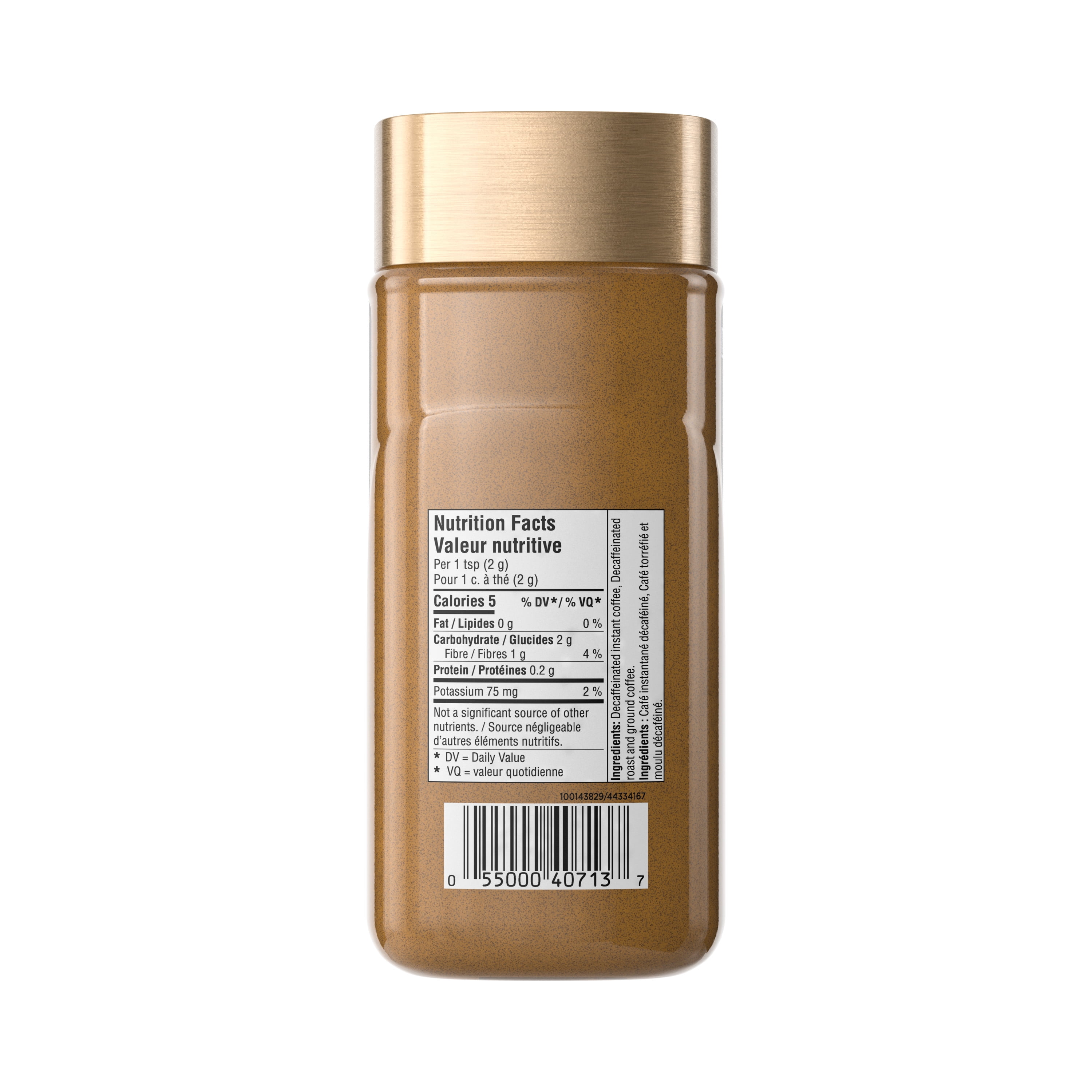 Nescafe Café torréfié et moulu instantané GOLD décaféiné de qualité supérieure, avec une couche de crema