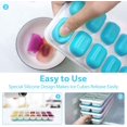 thumbnail image 2 of Ice Cube Trays 4 Pack, Easy-Release Silicone and Flexible 14-Ice Cube Trays with Spill-Resistant Removable Lid, BPA Free, for Cocktail, Beer, Stackable Flexible Ice Molds, 2 of 9