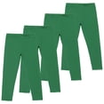 thumbnail image 4 of YUNAFFT Girls Stretchy Soft Leggings 3-12Y 4-Pack Lycra Spandex Pure Color Breathable Base Layer Pants, 4 of 9