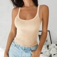 thumbnail image 1 of BLCHUNen Camisoles pour Femmes Tendance Sans Manches Col Ras du Cou Ajustées Extensibles Extérieur Décontracté Relax Aguichant Mode Hauts à Col Licou, 1 of 6