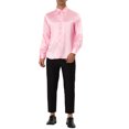 thumbnail image 2 of INSPIRE CHIC Chemises de Soirée pour Homme en Satin à Col en V à Manches Longues Boutonnées, 2 of 5