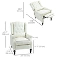 thumbnail image 3 of HOMCOM Manual Reclining Sofa with Armrests for Living Room Cream White, 3 of 10