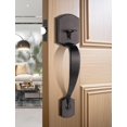 thumbnail image 2 of Poignée de Porte d'Entrée et Ensemble de Pêne Dormant, Ensemble de Serrure de Porte d'Entrée, Bronze Huilé Vintage, Demi-Poignée Inférieure pour Entrée, Poignée de Porte d'Entrée avec Levier Réversible, 2 of 8