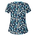 thumbnail image 3 of Summer Tops For Women 2023 Women Short Sleeve Irregular -neck Tops Working Uniform Blouse, 3 of 4