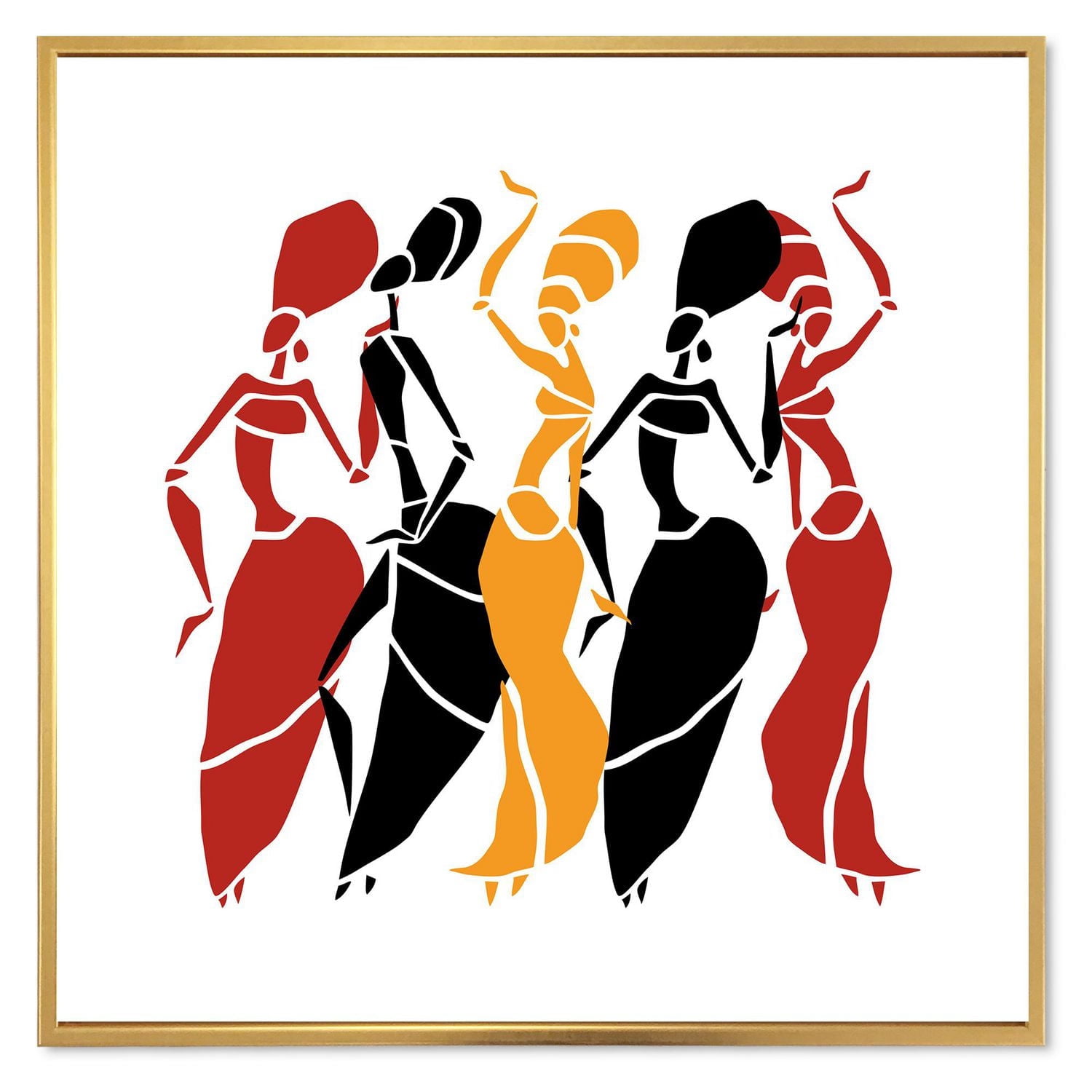 Designart Belles danseuses Silhouettes afro-américaines ART MURAL À CADRE FLOTTÉ