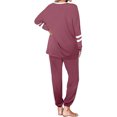 thumbnail image 4 of Innerwin Jogger Set Long Sleeve Ladies Sweatsuits Jogging Pullover Loungewear Two Piece Outfit Pink XXL, 4 of 7