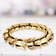 thumbnail image 2 of Gothic Punk Bracelet Titanium Steel Dragon Scale Bangle dragon scale link chain Gold 8.26 inches, 2 of 9