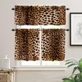 thumbnail image 3 of Leopard Pattern Window Valance,Vintage 3D Wild Animal Fur Print Home Bedroom Living Room Kitchen Decorative Valance,3 Piece Set, 3 of 5