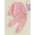 thumbnail image 4 of Faithtur 2PCS Baby Girls Fall Outfits Long Sleeve Rainbow Print Sweatshirt + Pants Set Toddler Clothes, 4 of 9