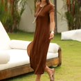 thumbnail image 3 of Robe T-Shirt à Manches Courtes d'Été 2025 pour Femme, Décontractée, Col Rond, Plage, Longue, Maxi, 3 of 6