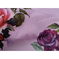 thumbnail image 4 of oneOone Tissu Popeline de Coton Feuilles et Roses Imprimés Aquarelle au Mètre 42 Pouces de Large, 4 of 4