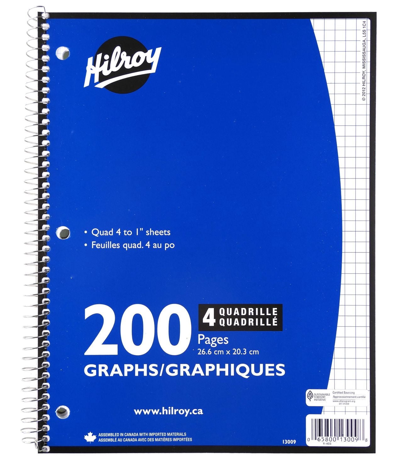 Hilroy Quad 1:4 200pg Notebook